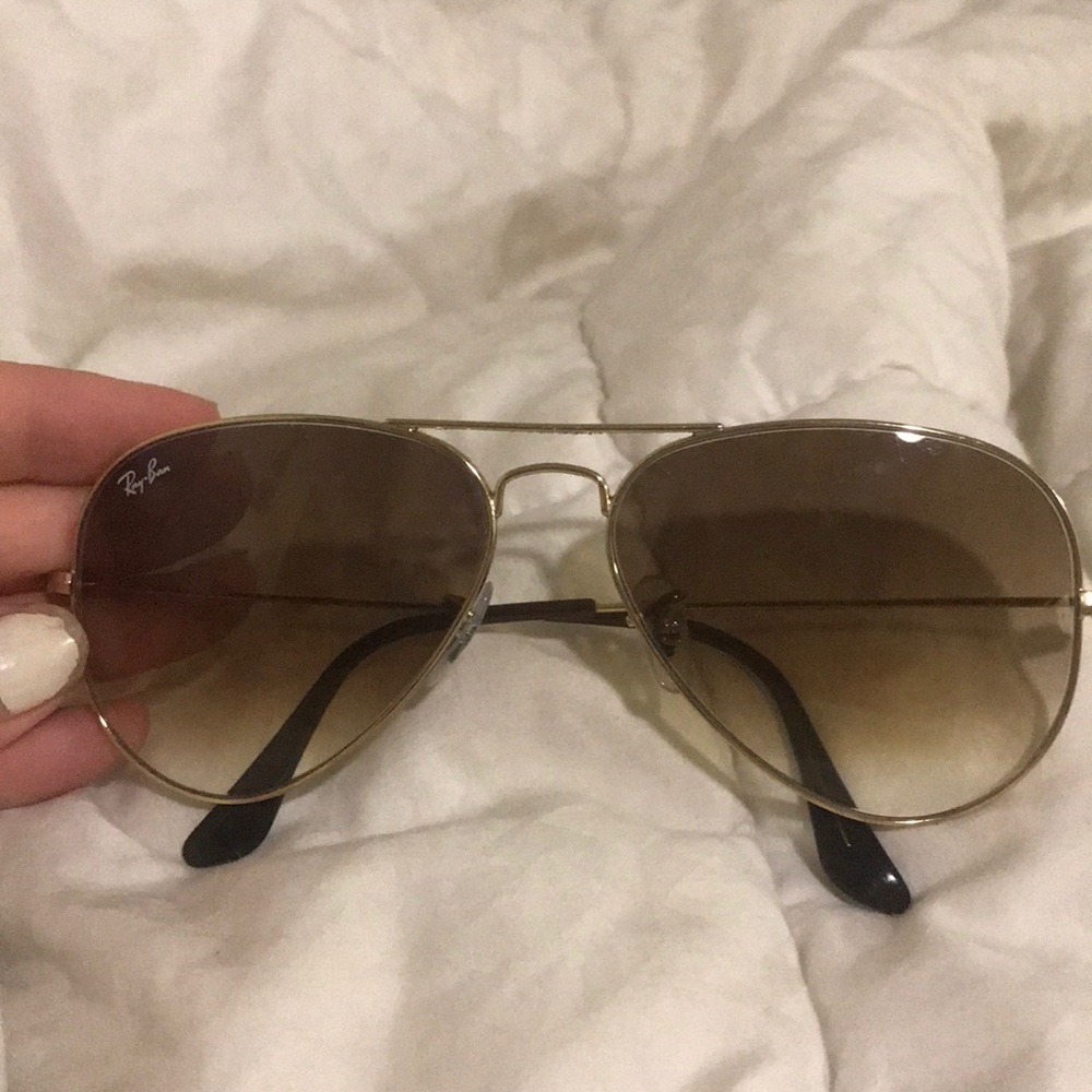 Ray ban brown/gold gradient aviators size 58